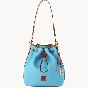 Dooney and Bourke blue pebble grain drawstring purse bag new